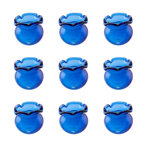 FASHEWELRY 10pcs Handmade Glass Trumpet Flower Beads Colorful Crystal Floral Spacer Beads Bulk for Jewelry Bracelets Earring Craft Making (Cornflower Blue) - color: Cornflower Blue
