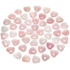 Gerrii 50 Pcs Heart Healing Stone Bulk Quartz Heart Inspirational Stones Gift for Women Love Pocket Polished Natural Energy Balancing Meditation 0.8 Inch(Rose Pink) - color: Rose Pink