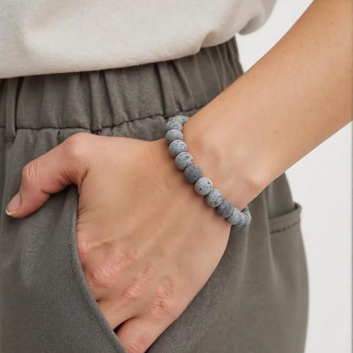 36pcs Natural Matte Black Larvikite Gemstone Beads，10mm Frosted Round Loose Stone Beads for Jewelry Making DIY Earring Bracelet Necklace Crafts - color: Black Larvikite, size: 10mm