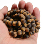 6mm Yellow Tiger Eye Matte Round Natural Gematone Loose Beads for Jewelry Making DIY 1 Strand 15" - color: Matte Yellow Tiger Eye, size: 6mm