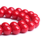 120PCS 6MM Red Glass Round Spacer Loose Beads for Jewelry Making DIY Bracelet Necklace - color: Red Glass Beads, size: 6mm (2 strands)