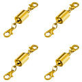 Magnetic Necklace Clasps, Magnetic Jewelry Clasps, 14K Gold and Silver, Necklace Bracelet Extender with Lobster Clasp (4pcs Gold) - color: 4pcs gold