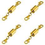 Magnetic Necklace Clasps, Magnetic Jewelry Clasps, 14K Gold and Silver, Necklace Bracelet Extender with Lobster Clasp (4pcs Gold) - color: 4pcs gold