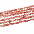 6-8mm Natural Cherry Quartz Nuggets Oval Free Tumbled Pebble Semi Precious Gemstone Loose Stone Beads Approx 15.5 inch for DIY Jewelry Making - color: Cherry Quartz