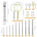 SONGIN Pin Vise Hand Drill Set, 670 Pcs Steel Manual Hand Drill Kit with 10 Pcs Drill Bits, Small Screw Eye Hooks, Keychain Rings for Jewelry Keychain Making and Crafts