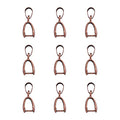 Fashewelry 200pcs Brass Pendant Pinch Bails Antique Bronze 8x5mm Inner Diameter Dangle Charm Clasp Clip for Top Drilled Bead Necklace Earring Jewelry Making Pin:0.9MM - color: Red Copper #2