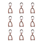 Fashewelry 200pcs Brass Pendant Pinch Bails Antique Bronze 8x5mm Inner Diameter Dangle Charm Clasp Clip for Top Drilled Bead Necklace Earring Jewelry Making Pin:0.9MM - color: Red Copper #2