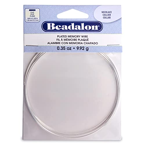 Beadalon Memory Wire, Flat, Necklace, Silver Plated, Approx. 7 coils - color: Silver, size: Necklace