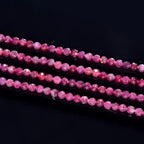 Adabele 15 Inch Natural Pink Tourmaline Healing Gemstone 3mm (0.12 Inch) Tiny Small Faceted Round Loose Beads Stone Spacer (120-130pcs) for Craft Jewelry Making GK3-1 - color: Pink Tourmaline, size: 3mm (0.12") - 15 inch/1 strand