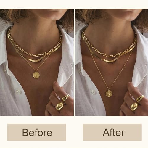 FAMARINE Gold Silver Necklace Extender Chains for Women - color: gold C