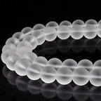 RUBYCA Natural AAA Grade Quartz Crystal Clear Frosted Round Beads for Jewelry Making (1 Strand 4mm) - color: Round Frosted, size: 4mm
