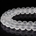 RUBYCA Natural AAA Grade Quartz Crystal Clear Frosted Round Beads for Jewelry Making (1 Strand 6mm) - color: Round Frosted, size: 6mm