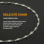 KYUNHOO 4 Meters Rose Flower Jewelry Chains for Making Necklace Bracelet Silver Craft Chain Bulk Stainless Steel Jewelry Chain Roll for Women Men DIY Handcrafts - color: Rose Silver