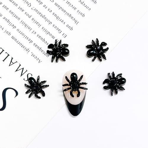 50pcs 3D Black Spider Nail Charms & Gems - Halloween DIY Nail Art Supplies - color: Spider-1