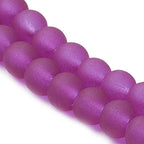 FASHEWELRY 200Pcs Transparent Frosted Glass Bead 4mm Matte Crystal Glass Loose Beads for DIY Jewelry Making (Medium Violet Red) - color: Medium Violet Red
