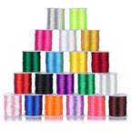 20 Rolls 656 Yards 1mm Rattail Satin Nylon Trim Cord Silk Cord Beading String for Kumihimo, Braided Bracelets, Pendants Necklace, Macrame Craft, Keychains Lanyards, Jewelry Making