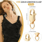 Beebeecraft 1 Box 10Pcs Lobster Claw Clasps 12x6x3mm 18K Gold Plated Brass Small Lobster Clasps and Closures Connectors for Jewelry Making Necklace Bracelets DIY Crafts - color: Gold-10pcs
