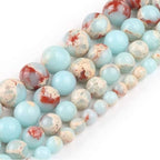 180pcs Adabele Natural Aquamarine Blue Impression Aqua Terra Jasper Healing Gemstone 4mm Small Sea Sediment Round Loose Beads Gem Stone Spacer GH5-4 - color: Aqua Terra Jasper, size: 4mm (180pcs/2 strands)