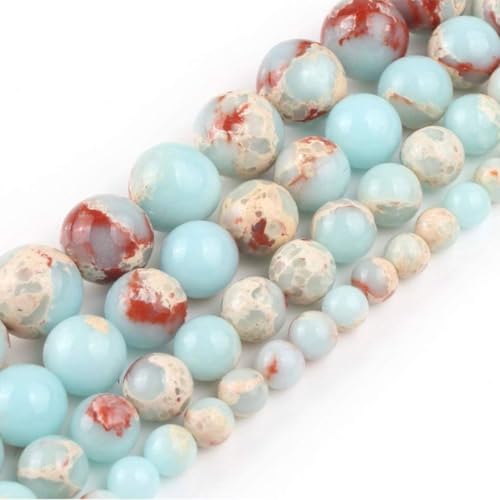 180pcs Adabele Natural Aquamarine Blue Impression Aqua Terra Jasper Healing Gemstone 4mm Small Sea Sediment Round Loose Beads Gem Stone Spacer GH5-4 - color: Aqua Terra Jasper, size: 4mm (180pcs/2 strands)