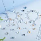 PH PandaHall 200pcs Faceted Teardrop Charms, 10 Colors Crystal Charms Transparent Glass Crystal Pendants Wire Wrapped Glass Charms Drop Dangle Charms for Necklace Clip on Earings Bracelet Craft Making