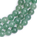 JOE FOREMAN 2MM Big Hole 10mm Green Aventurine Jade Round Natural Gemstone Semi Precious Loose Beads for Jewelry Making 15" Beaded Strand DIY Handmade Craft Supplies - size: 10mm