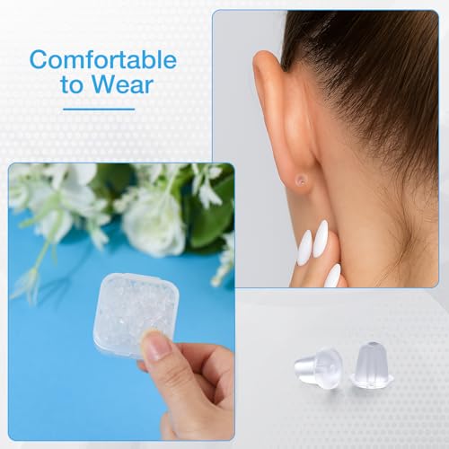 Earring Backs, Earring Backs Replacements for Droopy Ears, Rubber for Sutds/Heavy Earrings, Rubber for Fish Hook Earrings Diameter 4mm (300 Pieces) - color: 300 backs