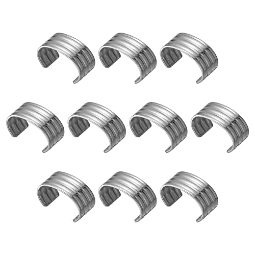 uxcell Leather Rope Clip, 100Pcs Cylindrical Crimping Cord Crimps Foldable String Leather Cord Fastener for DIY Lanyard, Tassel, Jewelry Making, Silver Tone - color: Silver Tone