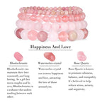 Vinswet 4pcs Beaded Bracelets for Women,Natural Healing Crystal Gemstones Bracelet,Anxiety Stress Relief Bracelet Handmade purple Jewelry Gifts for Women - color: Rhodochrosite&Watermelon crysta&Rose Quartz