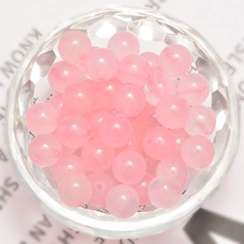NCB 100pcs Original Natural Stone Beads Gemstone Round Loose Beads 6mm 8mm 10mm (Rose Quartz, 10mm 100Beads) - color: Rose Quartz, size: 10mm 100Beads