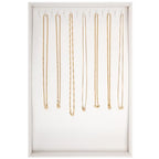 Polmart Stackable Necklace & Jewelry Organizer/Storage/Display Trays, White Leatherette (2-Pack) - color: White Leather