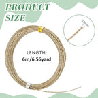 BENECREAT 19.7Ft Round Twist Jewelry Wire, 20 Gauge Tarnish Resistant Brass Craft Wire for Necklace Bracelet Making and Handmade Project, Light Gold & Platinum - color: Light Gold