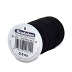 Beadalon Silk Thread Beading Thread | Bracelet String for Jewelry Making Beads | Black | Size B 0.5 oz 1170 ft - color: Black, style: Size B