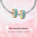 Clip Stopper Spacer Charms for Bracelets Necklaces, Compatible with Pandora,Jewery Mking DIY - style: Turquoise Clip