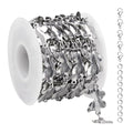 UMAOKANG 2 Yard Butterfly Chain for Jewelry Making Stainless Steel Chains Bulk on Spool with Jump Rings Lobster Clasps - color: Silver Butterfly