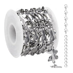 UMAOKANG 2 Yard Butterfly Chain for Jewelry Making Stainless Steel Chains Bulk on Spool with Jump Rings Lobster Clasps - color: Silver Butterfly
