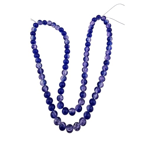 DandS ltd Crackle Lampwork Glass Beads for Jewelry Making, Dark Purple, Vibrant DIY Bracelets, Necklaces, Earrings, Beading Supplies & Craft Kits for Handmade Jewelry, 80pcs 0.39 inch (10mm), #J235-10 - color: Dark Purple