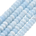 1 Box 2 Strands 148PCS 5X8MM Light Blue Natural White Jade Beads with Holes Rondelle Gemstone Crystal Stone Smooth Spacer Abacus Disk Charm Bead for Jewelry Making Earrings Diy Craft Supply - color: Light Blue, size: 148pcs