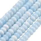 1 Box 2 Strands 148PCS 5X8MM Light Blue Natural White Jade Beads with Holes Rondelle Gemstone Crystal Stone Smooth Spacer Abacus Disk Charm Bead for Jewelry Making Earrings Diy Craft Supply - color: Light Blue, size: 148pcs