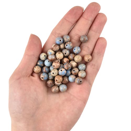 8mm Blue Violet Sea Sediment Imperial Jasper Round Gemstone Natural Stone Loose Beads for Jewelry Making Design Crafts 45 Pcs 15 Inch - color: Blue Violet, size: 8mm