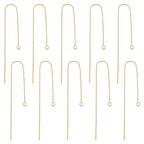UNICRAFTALE 20pcs Golden Stainless Steel Ear Threads Earrings 109mm Long String Ear Threads with Loops Drop Earring Threader Jewelry Finding for Jewelry Making - color: Golden, size: 109mm