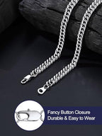Bandmax Cuban Link Necklace for Men, Stainless Steel Chain, 5/7/10/13.5mm - color: a. 5mm Stainless, size: 20 inch