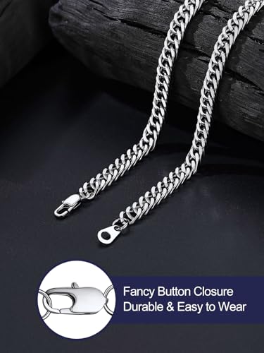 Bandmax Cuban Link Necklace for Men, Stainless Steel Chain, 5/7/10/13.5mm - color: a. 5mm Stainless, size: 20 inch