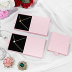 Jewellery Gift Box, 4 Pcs Ring Necklace Box Small Gift Boxes for Bracelets Earrings Necklaces Bracelet Drawer Organizer Square Pendent Storage Case for Birthday DIY Wrapping(Pink)