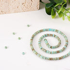 Craftdady 85Pcs 4mm Natural Turquoise Heishi Coin Disc Stone Beads Flat Round Disk Gemstone Loose Beads for Jewelry Craft Necklace Bracelet Making Hole: 0.8mm - color: Dark Seagreen, 4mm
