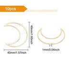 BENECREAT 10pcs Real 18K Gold Plated Moon Linking Rings Brass Hollow Frames Links Connector Charms for Bracelets Necklace Jewelry DIY Making, Festival Gift, 24.5x1mm - color: Moon