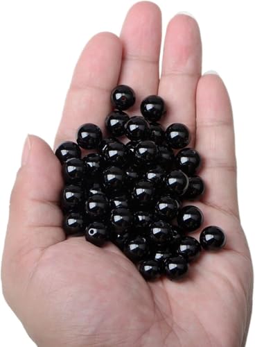 Bymitel 10mm Natural Onyx Black Agate Round Beads Gemstones Genuine with 100pcs DIY Jewelry Making Unisex (10mm 100pcs, Black Onyx) - color: Black Onyx, size: 10mm 100pcs