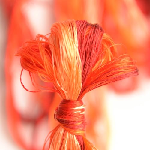 100% Nature Mulberry Handmade Embroidery Silk Thread Woven Jewelry Accessory Artificial Flowers Cross Stitch Floss DIY Sewing Kits 8 Gradient Colors 22m Each (42) - color: 42