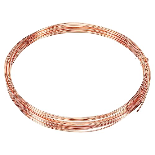 PATIKIL 16.4 Feet Solid Bare Copper Wire, 21 Gauge 99.9% Pure Copper Wire 0.8mm Soft Beading Wire Metal Plant Stem Ties for Jewelry Craft (5m) - size: 0.8mmx5m