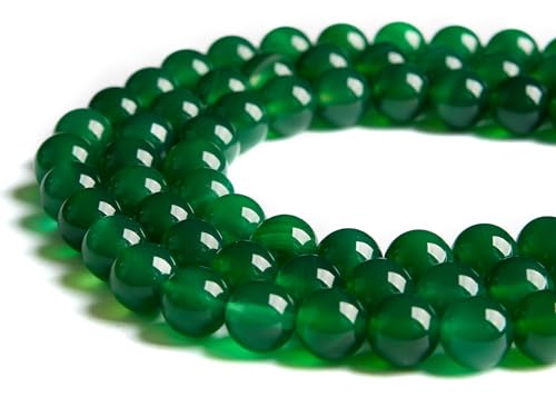 100pcs 10mm Green Agate Beads Natural Gemstone Beads Round Loose Beads for Jewelry Making - color: Green Agate, size: 10mm
