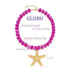 Chunky Beaded Starfish Shell Necklace for Women Colorful Boho Summer Chain Choker Beach Necklace with Acrylic Beads Trendy Chunky Jewelry Gifts - color: XL005D1